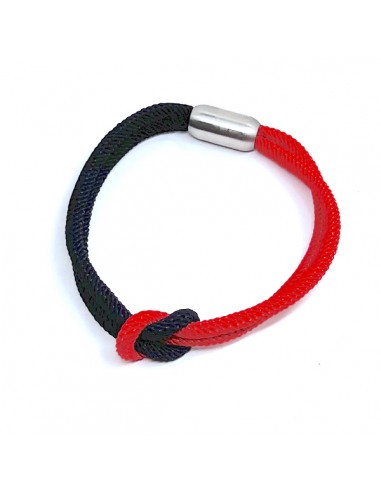 Pulsera colores rojo y negro con broche metálico