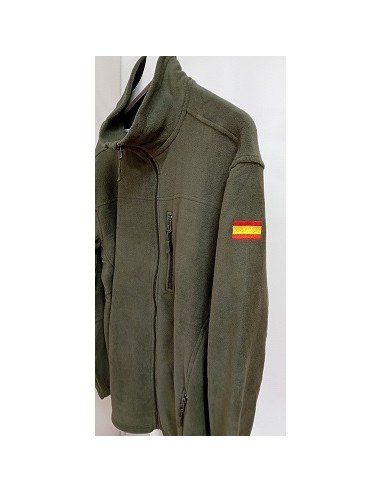 FORRO POLAR VERDE BORDADO BANDERA ESPAÑA MANGA