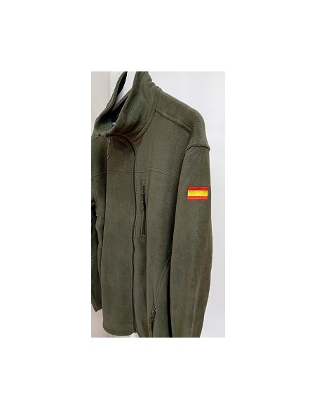 FORRO POLAR VERDE BORDADO BANDERA ESPAÑA MANGA