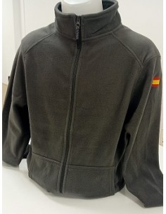 FORRO POLAR GRIS BORDADO BANDERA ESPAÑA MANGA