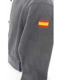FORRO POLAR GRIS BORDADO BANDERA ESPAÑA MANGA 2