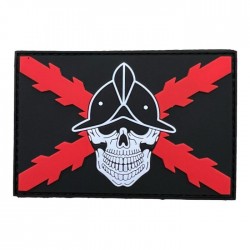 PARCHE PVC BANDERA ASPA BORGOÑA CON CALAVERA