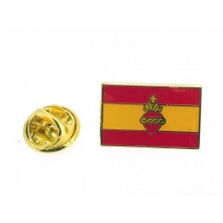 Pin de Solapa Bandera de España con Sagrado Corazón
