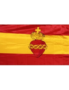 BANDERA ESPAÑA SAGRADO CORAZÓN RASO