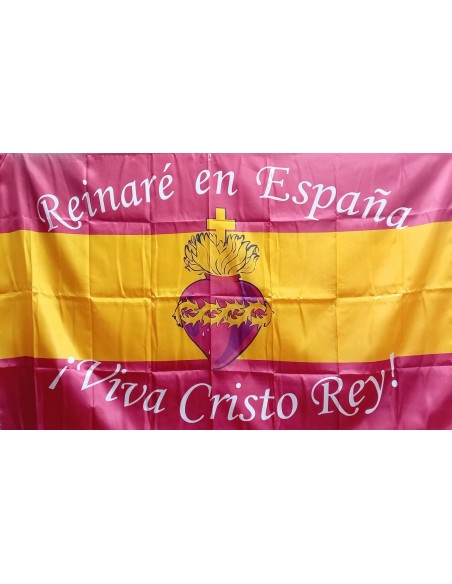 BANDERA ESPAÑA ¡VIVA CRISTO REY! RASO