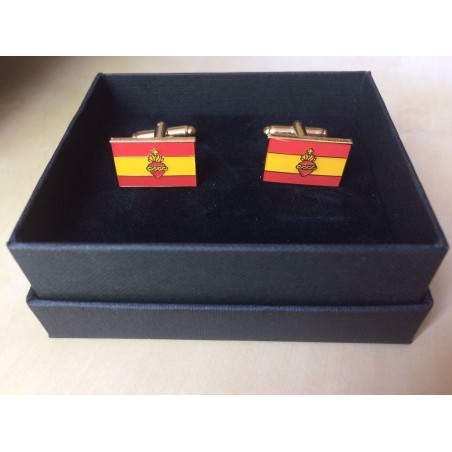Gemelos para Camisa Bandera de España con Sagrado Corazón