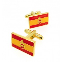 Gemelos para Camisa Bandera de España con Sagrado Corazón