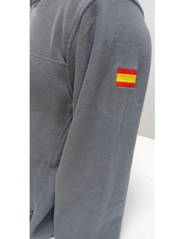 FORRO POLAR GRIS BANDERA ESPAÑA MANGA BOLSILLO...