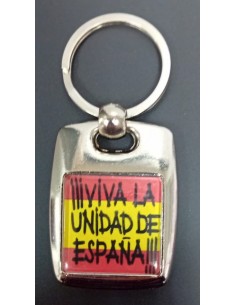 LLAVERO CUADRADO METÁLICO BANDERA FALANGE REVERSO VIVA LA... 2