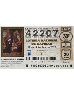 Lotería de Navidad 2026. Décimo + funda